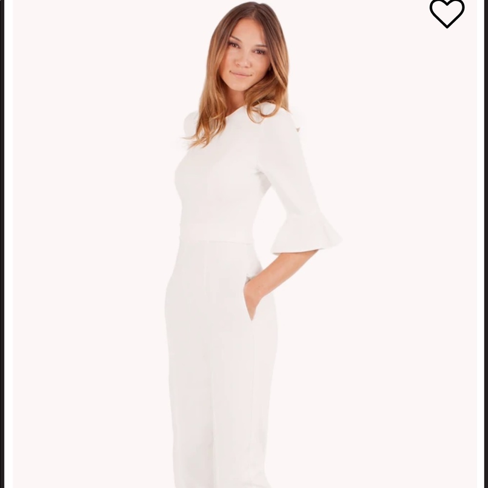 Black halo white jumpsuit size 6